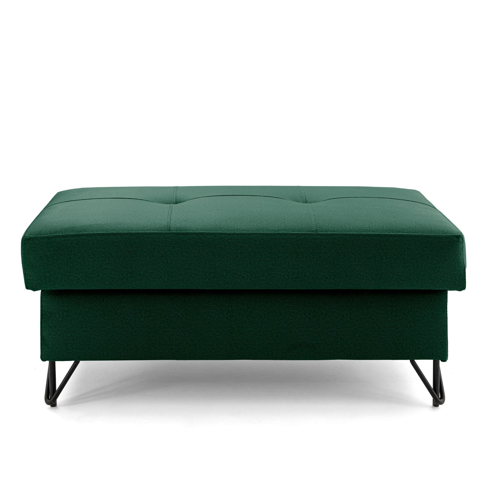 POUF JUNIOR 105x55 cm Velours Dunkelgrün - Dunkelgrün/Schwarz, Holz/Textil (105/43/55cm) - Muffo