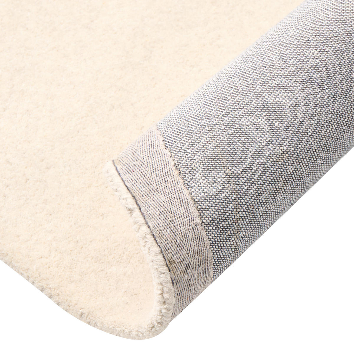 KOBEREC Krémově bílý 140 cm Vlna Vasco - krémová, textil (140/140cm) - Beliani