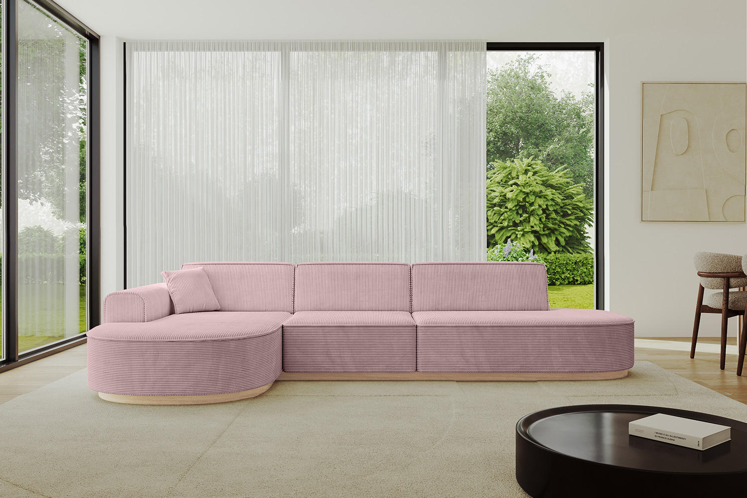 Thumbnail - Altdecor Ecksofa, Rosa, Textil, 4-Sitzer, L-Form, 328x171 cm, Wohnzimmer, Sofas & Couches, Wohnlandschaften, Ecksofas