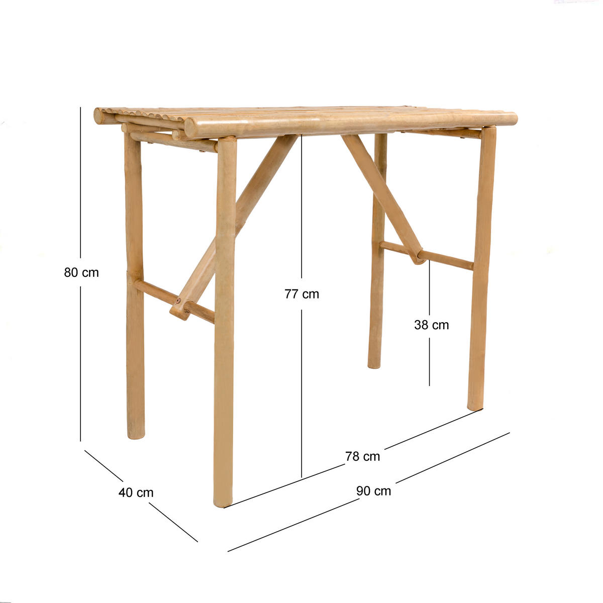 KONSOLENTISCH Rechteckig Braun 80 x 42 x 79 cm - Braun, Holz (90/90/75.5cm) - Nordlys