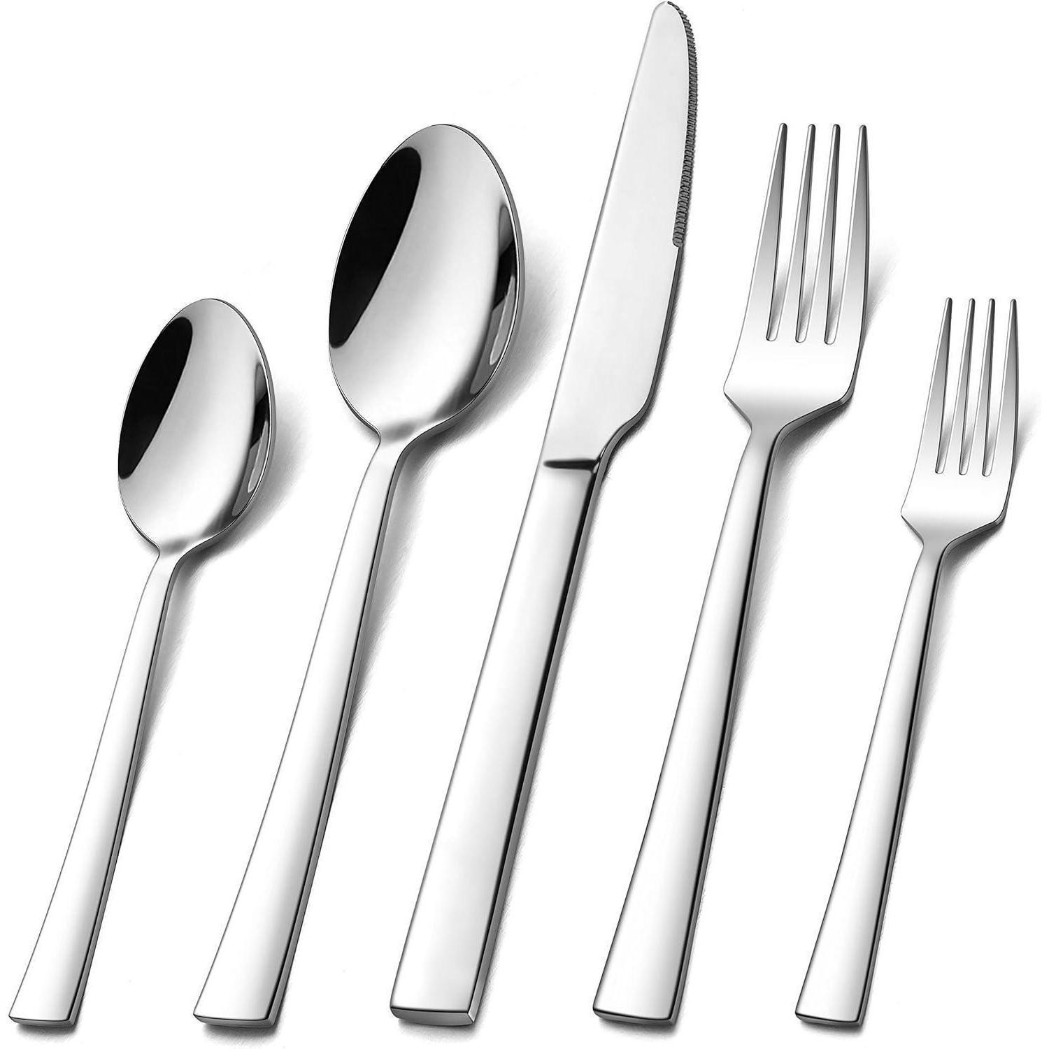 BESTECKSET 30-teilig Edelstahl poliert für 6 Personen - Silberfarben, Metall