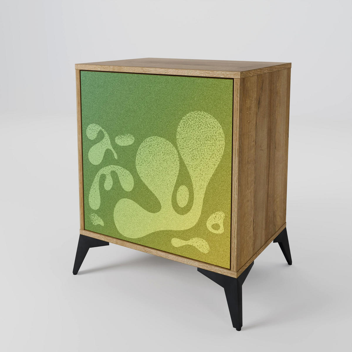 SIDEBOARD IRREGULAR BLUE, Eichefarben, 57,5x42x75,5 cm, Goldfarbene Metallfüße - Eichefarben/Goldfarben, Holzwerkstoff/Metall (57.5/75.5/42cm) - SpaceRebels