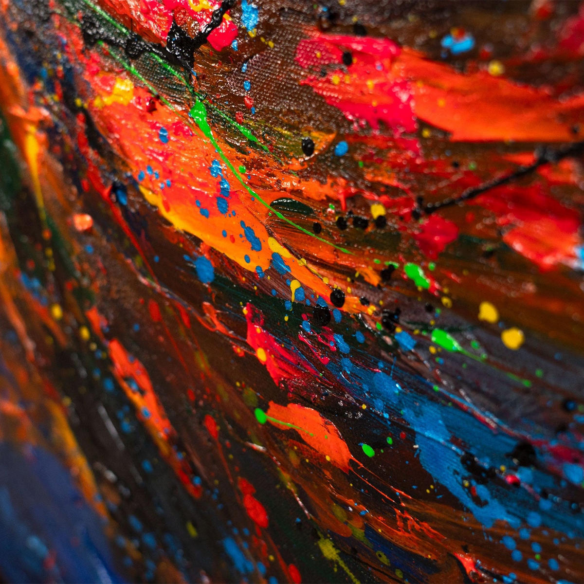 GEMÄLDE Lied des Feuers Schattenfugenrahmen Schwarz 120x80 cm - Schwarz, Holz (120/80cm) - YS-art gallery