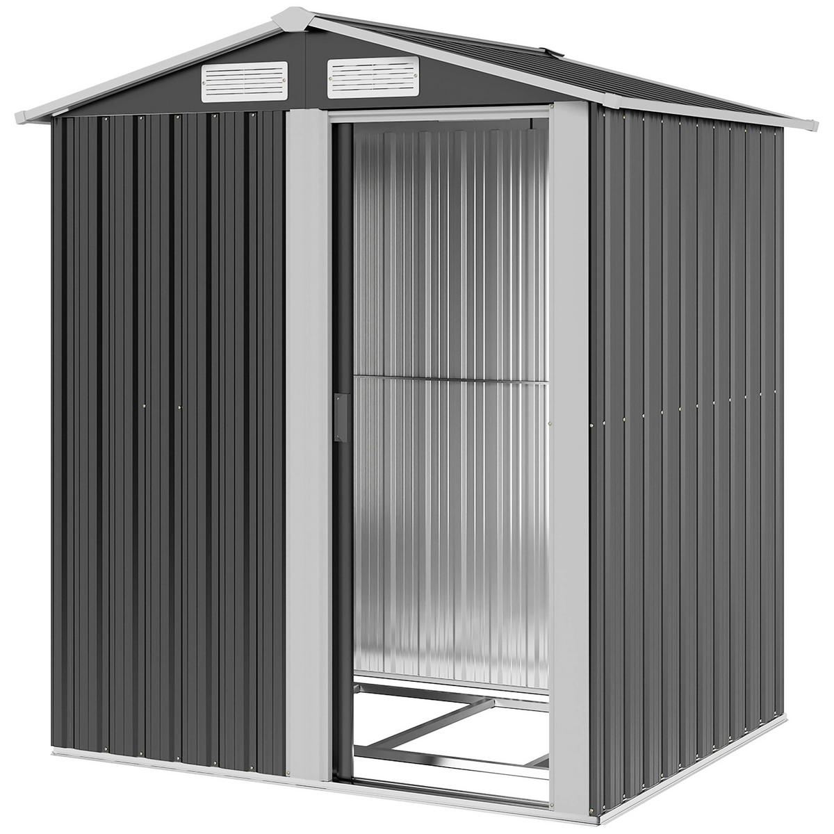 GARTENHAUS Grau 1 Stück - Grau, Kunststoff/Metall (132/188/152cm) - GiPP