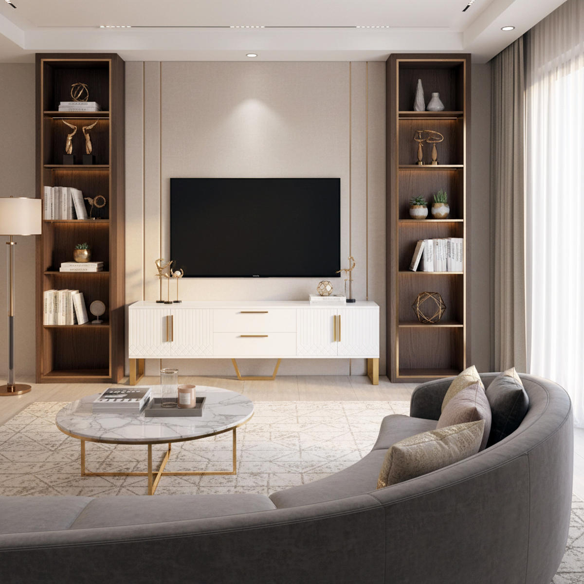 TV-MÖBEL Weiß 170/40/53,5 cm - Weiß, Holzwerkstoff/Metall (40/53.5/170cm) - Urban Meuble