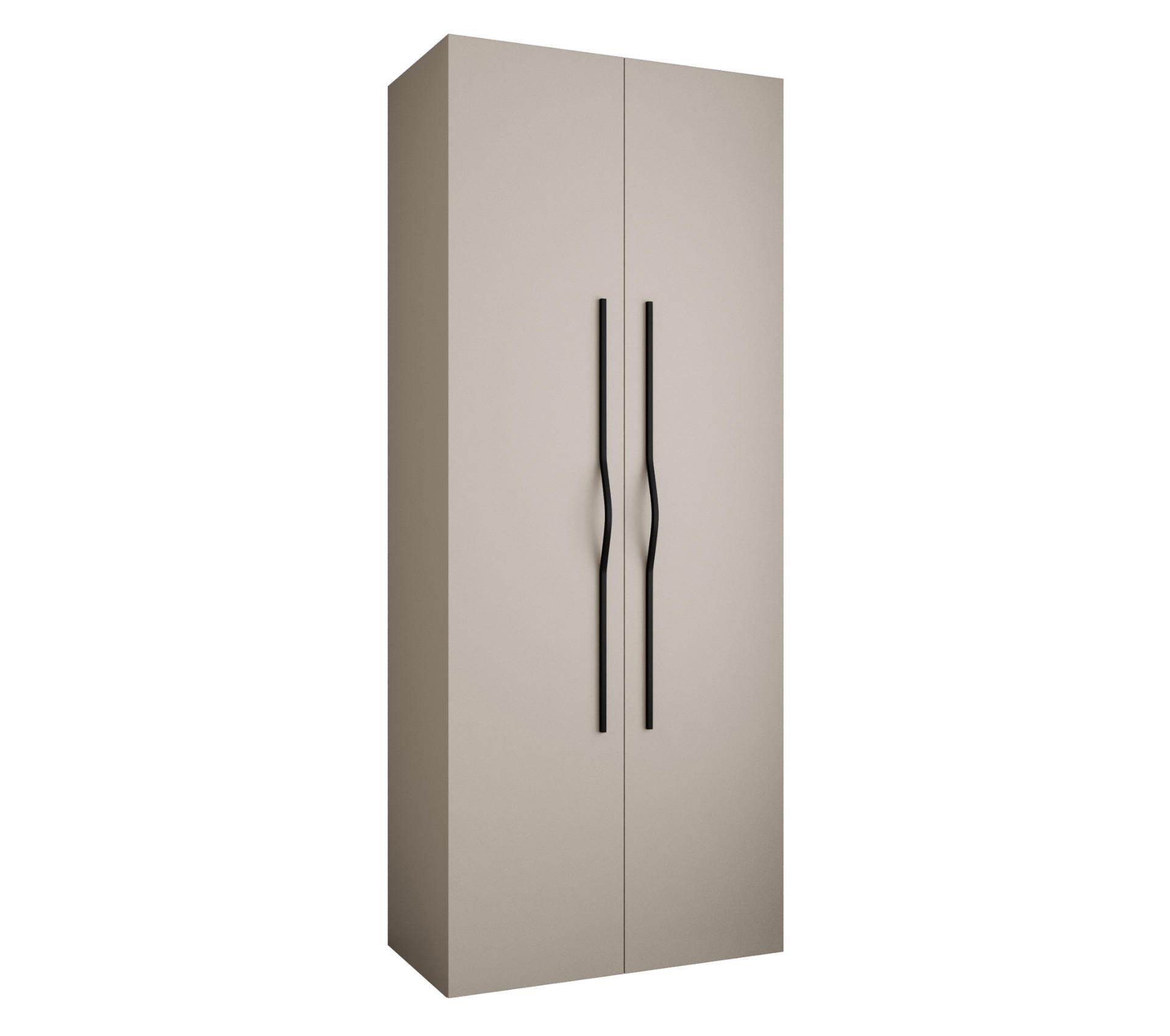 DREHTÜRENSCHRANK 245,5/100/50 2-türig - Kaschmir/Schwarz, Holz/Metall (100/245.5/50cm) - Abiks Möbel