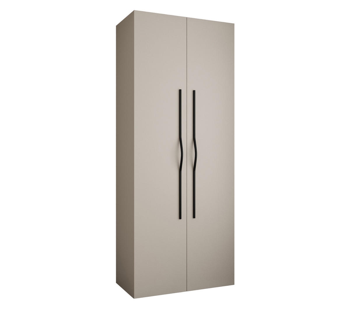 DREHTÜRENSCHRANK 245,5/100/50 2-türig - Kaschmir/Schwarz, Holz/Metall (100/245.5/50cm) - Abiks Möbel