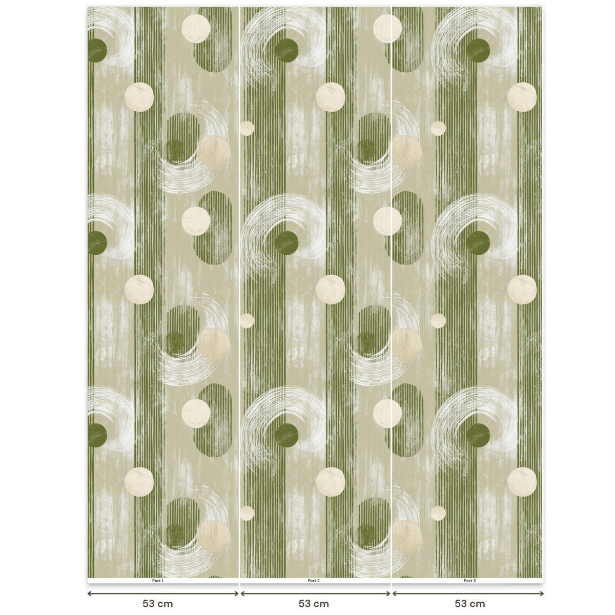 TAPETE - Künstlerisch - Modern - Grün - 180x200 cm - Olivgrün, Papier (180/200cm) - OnlyWow