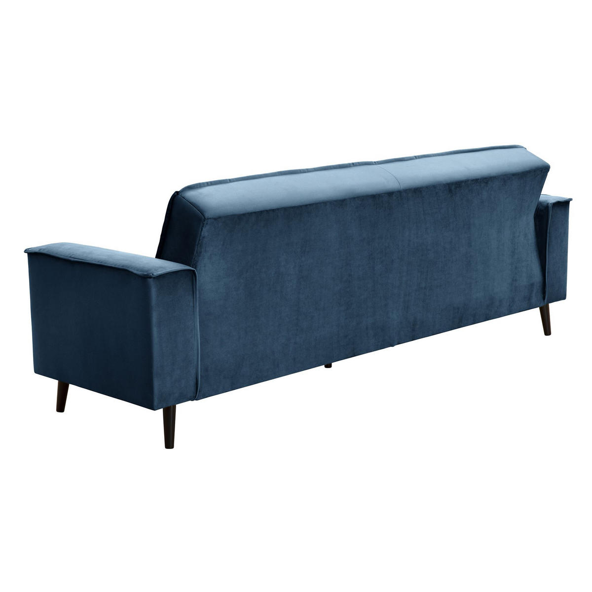SOFA 3-Sitzer mit Bettfunktion Kaycee Samtvelours dunkelblau - Dunkelblau, Kunststoff (78/84/240cm) - 58aufmkessel