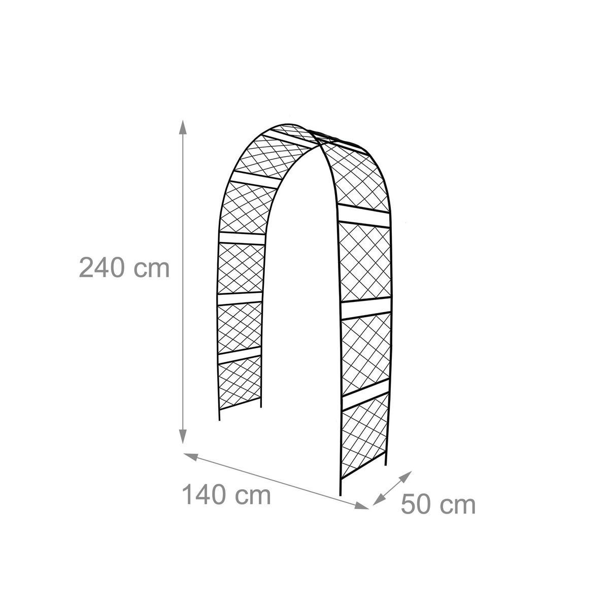 ROSENBOGEN Schwarz Metall 240x140 cm - Schwarz, Metall (140/240/50cm) - Relaxdays