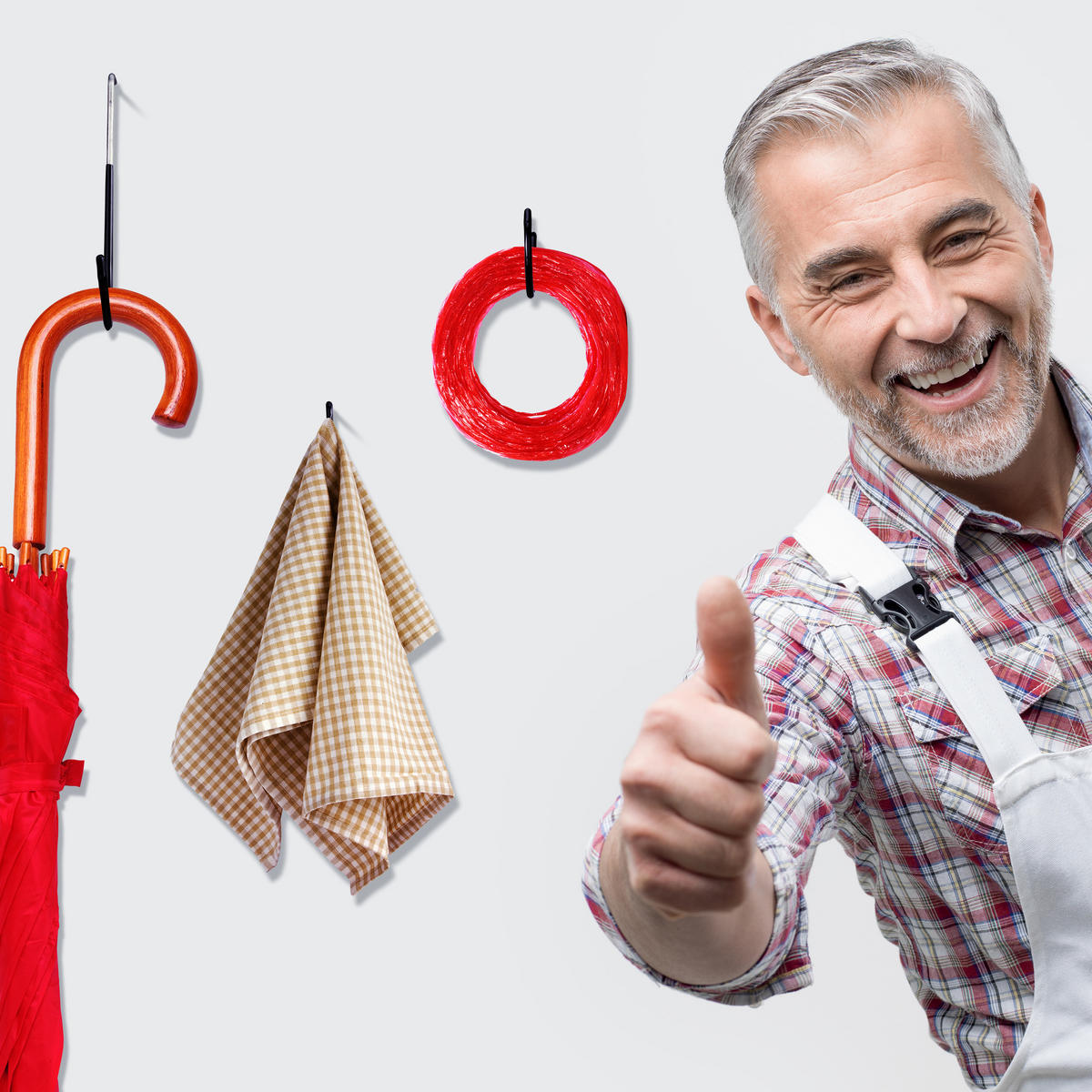 30-TLG.WANDHAKEN-SET - Schwarz, Kunststoff/Metall (3.5/15/20cm) - Relaxdays