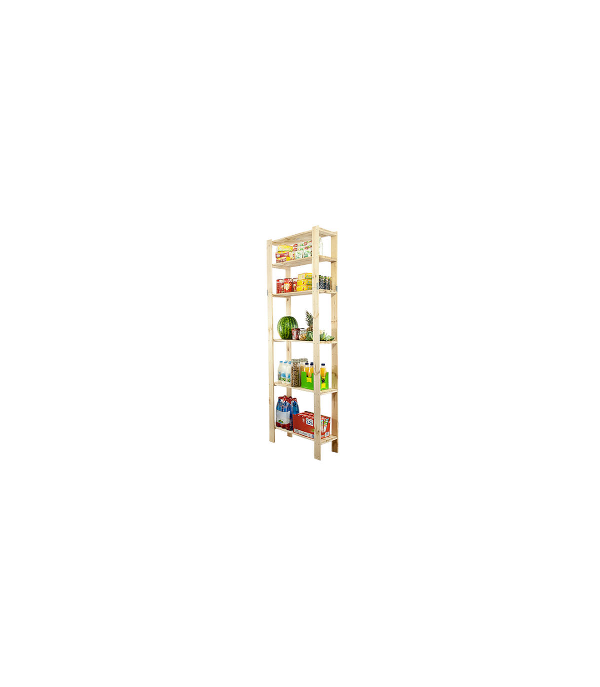 HOLZREGAL WOODLAND 230x80x30cm 6 Fachboden Kiefernholz Natur - Naturfarben, Holz (80/230/30cm) - PROREGAL