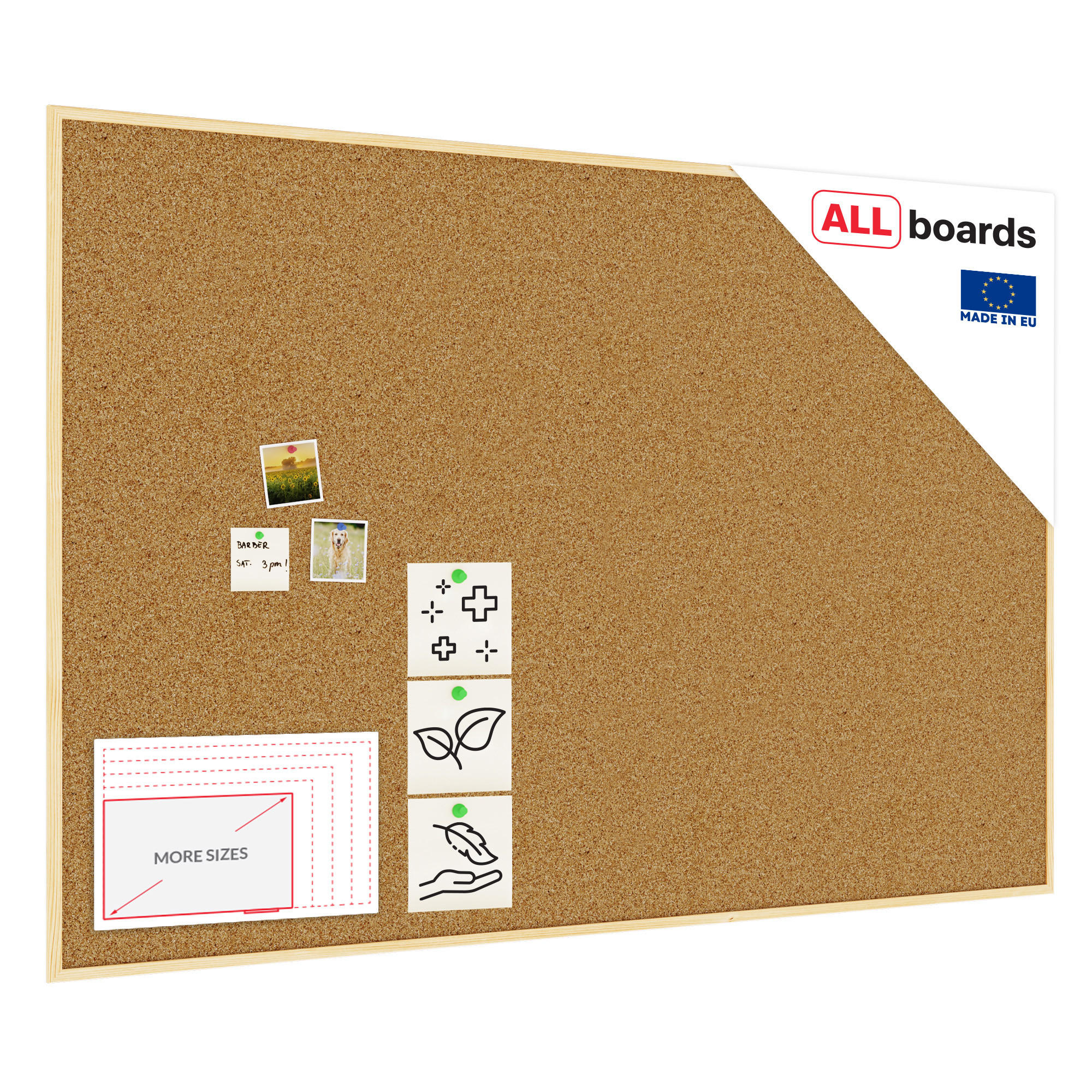 PINNWAND mit Naturholzrahmen 180x120cm - Braun, Holz (180/120/1.8cm) - ALLboards