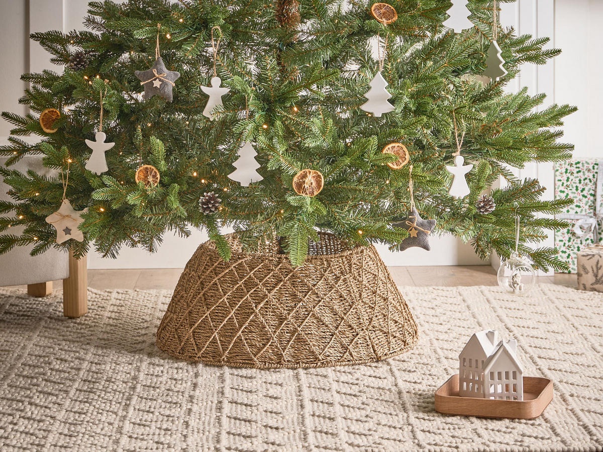 WEIHNACHTSBAUMKRAGEN 26 cm Naturfarben Bougie - Naturfarben, Naturmaterialen (26cm) - Beliani