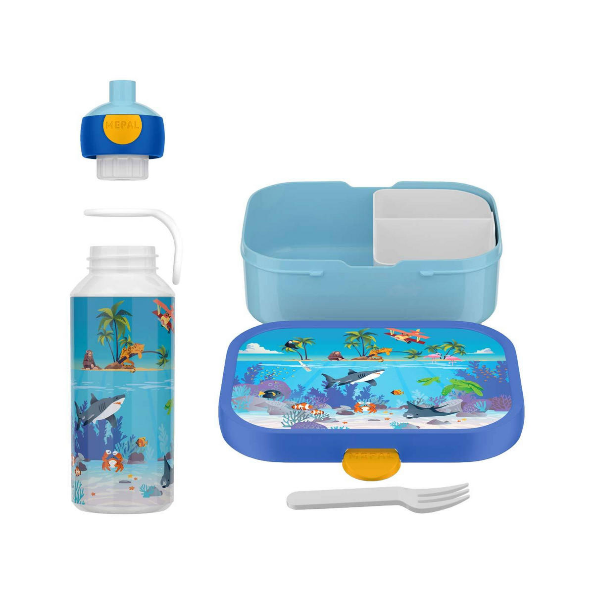 LUNCHSET Campus Tropical Ocean 2er Set - Blau/Hellblau, Kunststoff (1/1/1cm) - Mepal