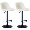 BARHOCKER 2er Set Lederlook creme - Creme/Schwarz, Textil/Metall (43/79/49cm) - CLP