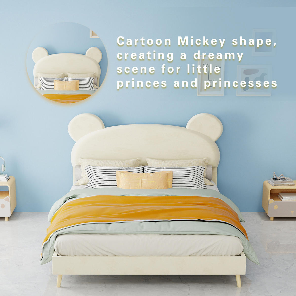 KINDERBETT 140/200 cm DE-32976 mit Matratze Beige - Beige, Metall (140/200cm) - ComfortXL