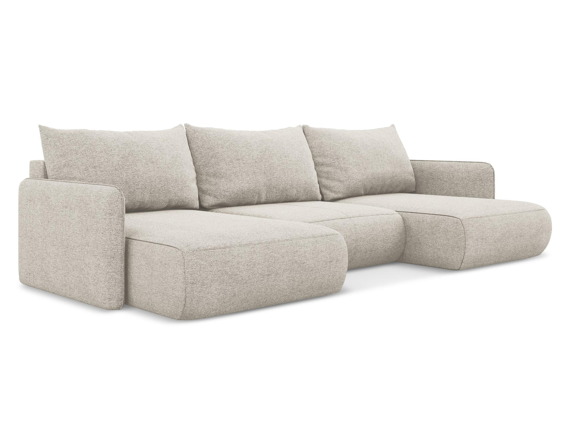 WOHNLANDSCHAFT Chenille Stoff Grau - Silberfarben/Schwarz, Kunststoff/Textil (290/86/148cm) - Makamii