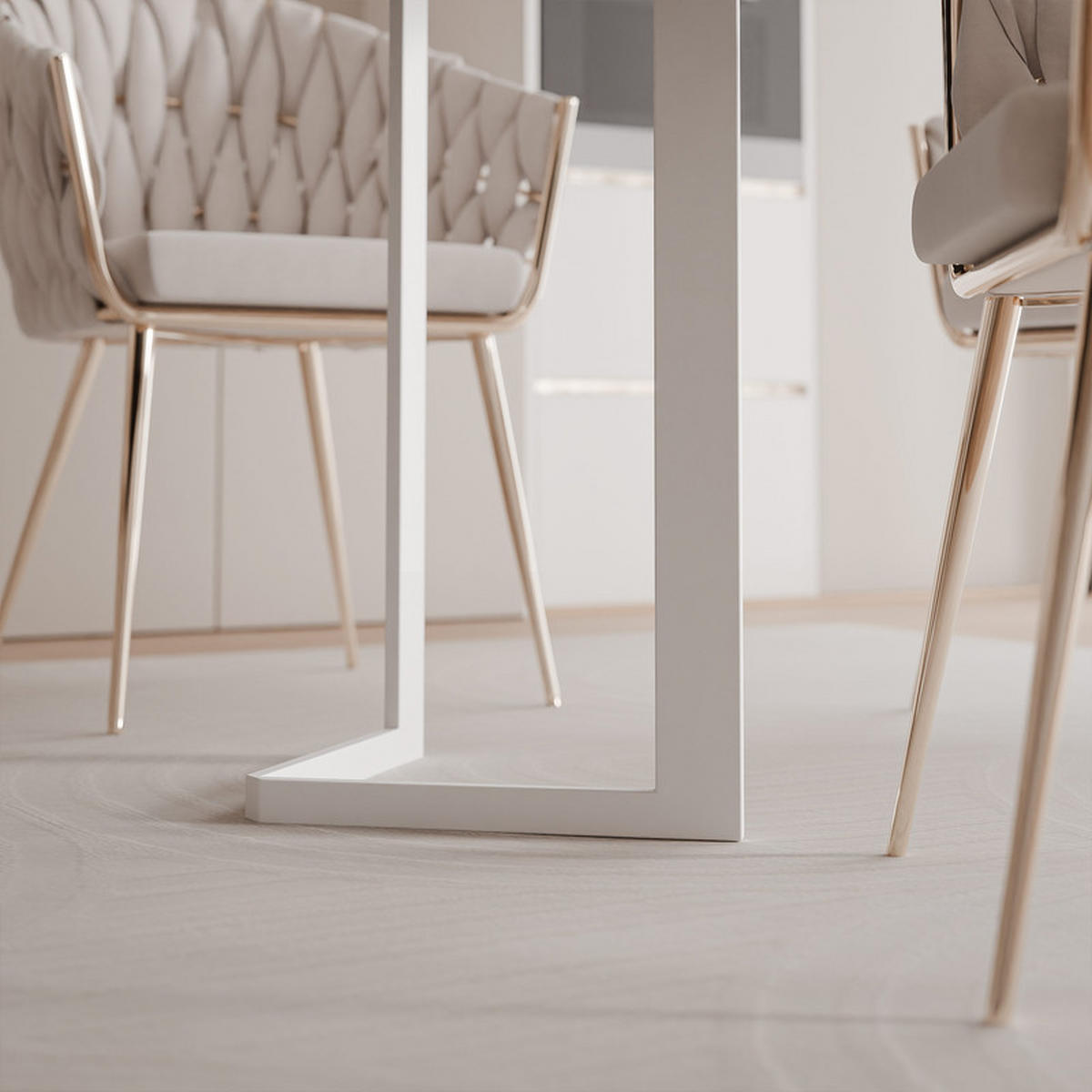 AUSZIEHTISCH PADMIN 140/80/76 cm, Weiß - Weiß, Holzwerkstoff/Metall (80/140/76cm) - Idohome