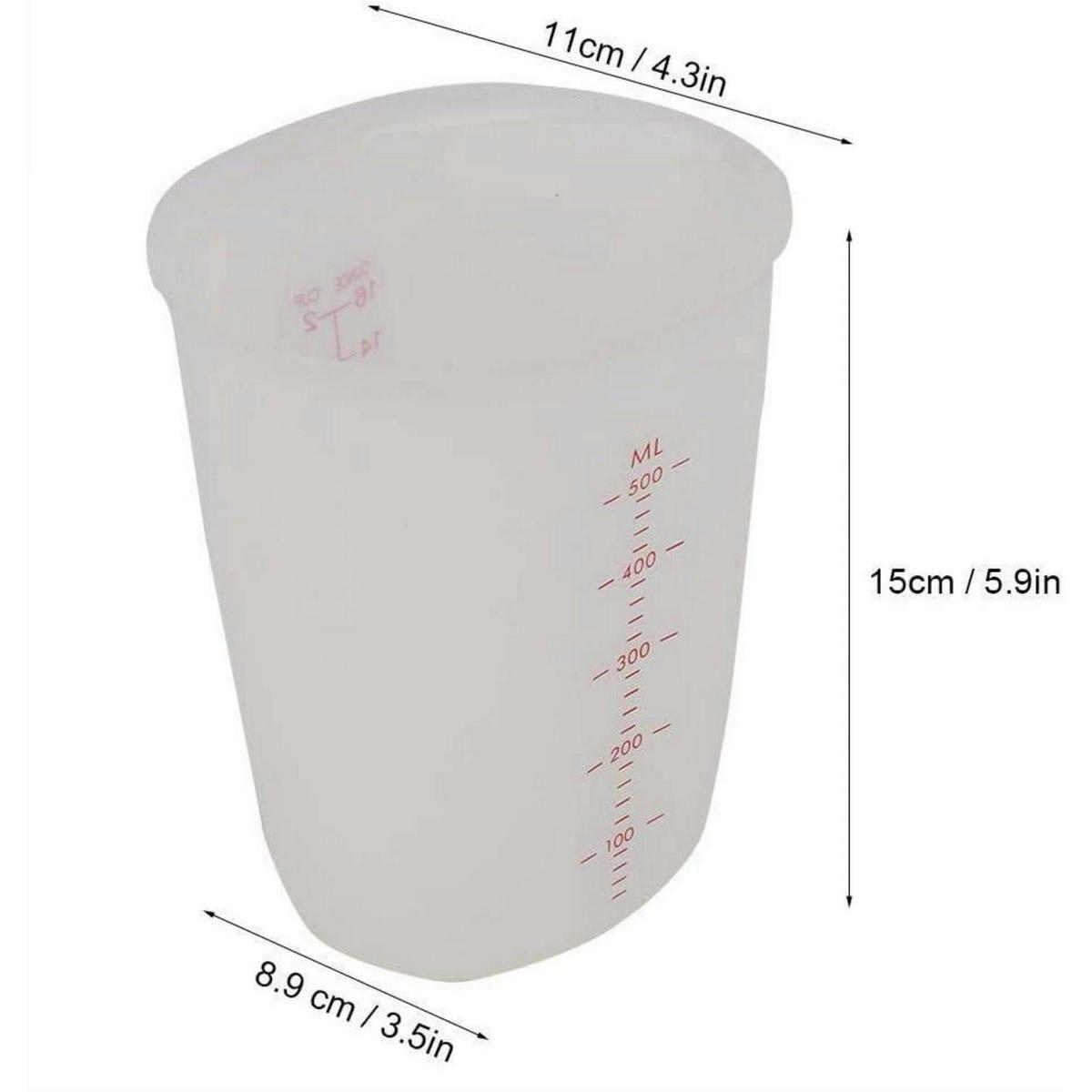 MESSBECHER Silikon 500 ml - Transparent, Kunststoff (0.5L)