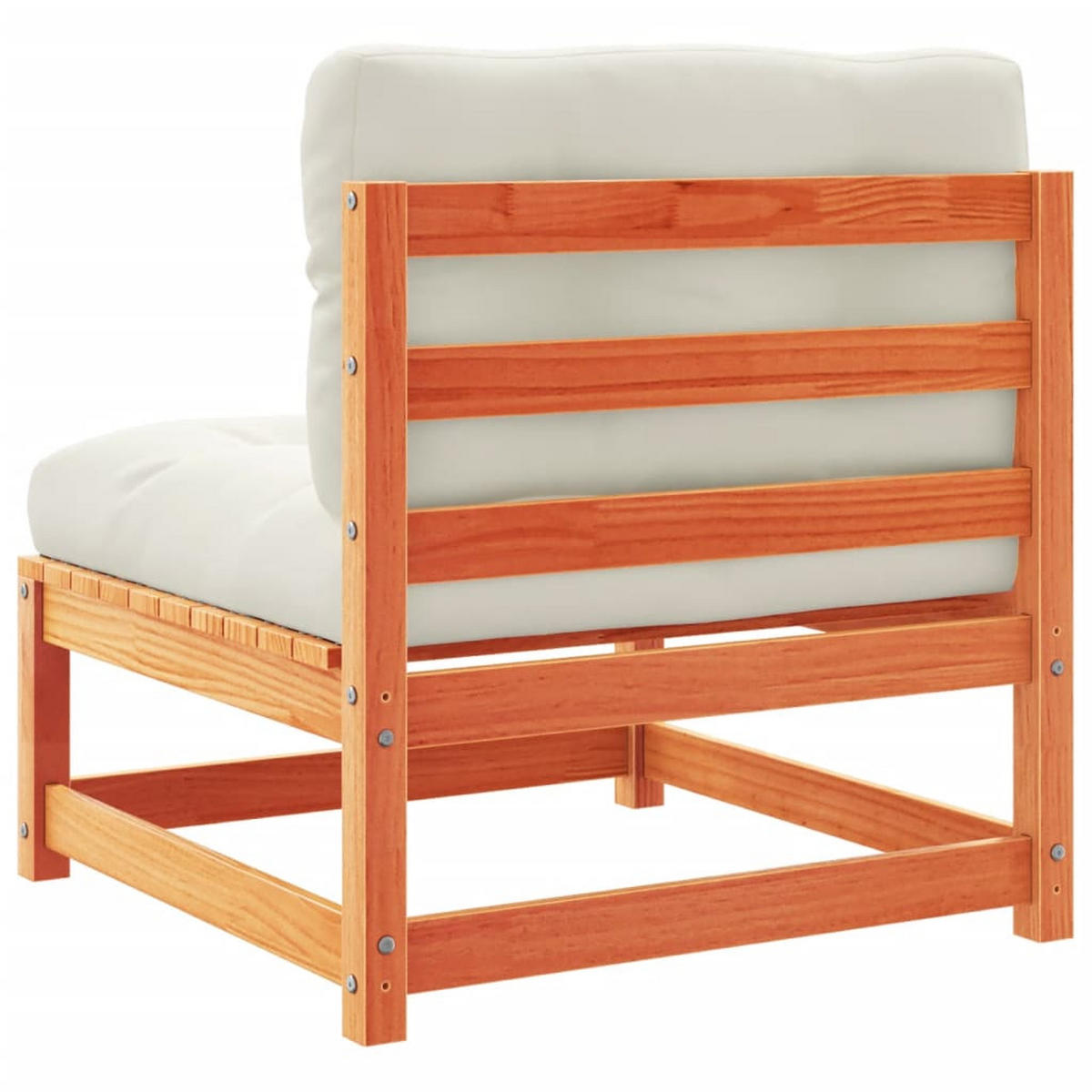 GARTEN-SOFAGARNITUR 4-teilig Mit Kissen Wachsbraun Kiefernholz - Braun, Holz - vidaXL