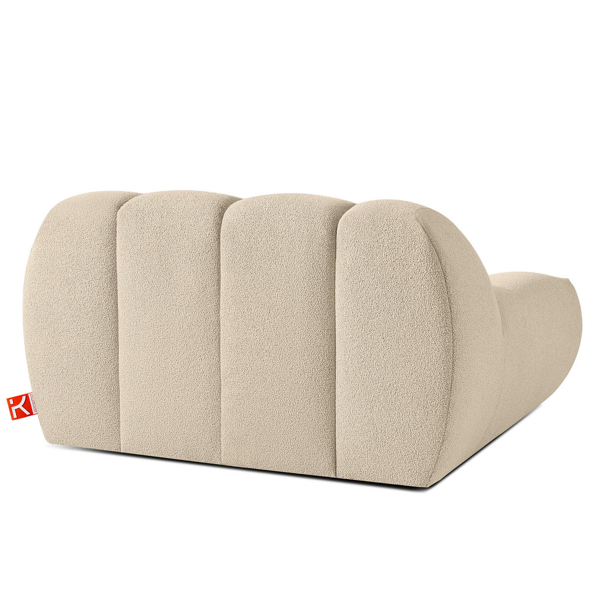 SESSEL VENA mit Pouf Bouclé, Hellbeige - Beige, Holz/Textil (65/38/65cm) - KONSIMO®