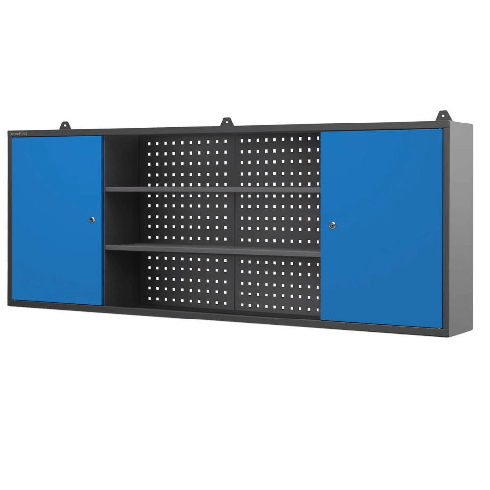 HÄNGESCHRANK Werkstatt abschließbar LEO 60x160x20cm Anthrazit-Blau - Anthrazit, Metall (160/60/20cm) - Jan Nowak