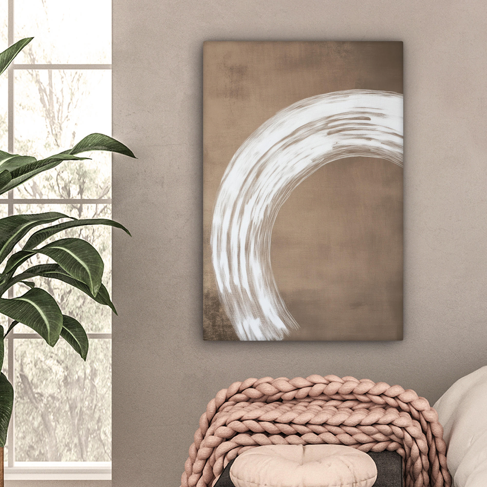 LEINWANDBILD Farbe - Braun - Japandi 60x90 cm - Kupferfarben, Textil (60/90cm) - MuchoWow