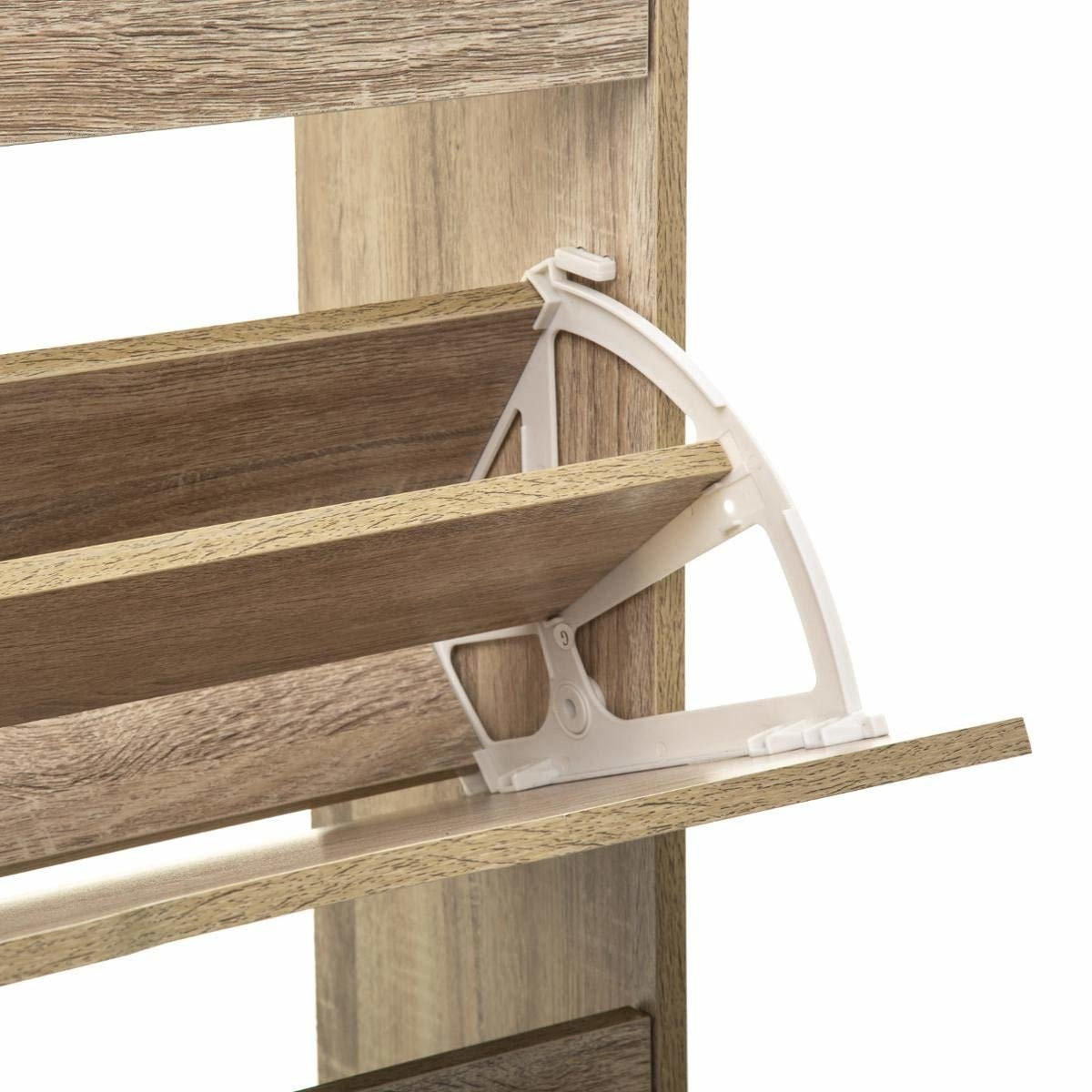 Thumbnail - Schuhregal, Braun, Holzwerkstoff, 24x118x60 cm, Garderobe, Schuhaufbewahrung, Schuhkipper