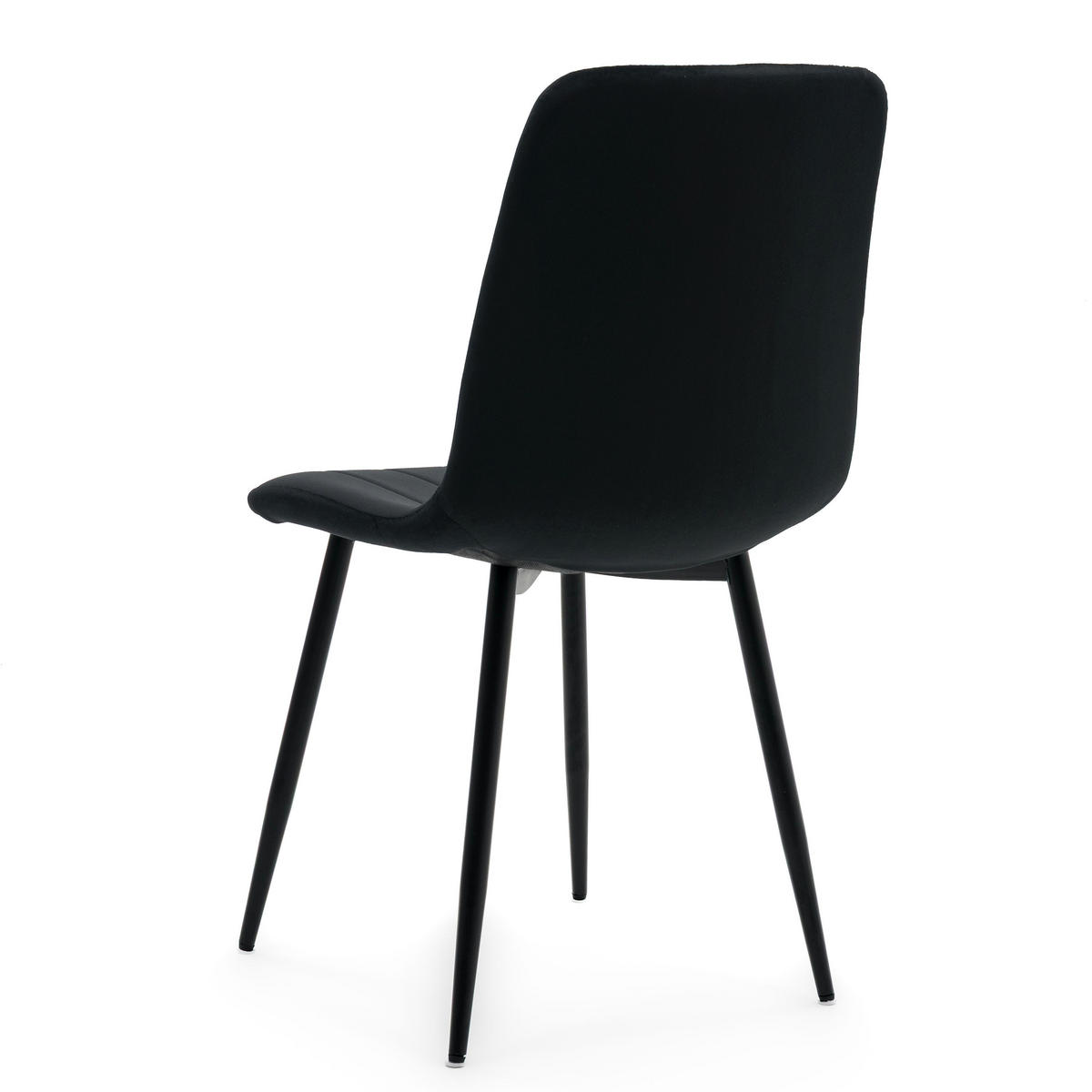 STUHL GELA gepolstert mit Steppung - schwarz - Samt Velours - Schwarz, Textil/Metall (45/89/53cm) - NEW HOME