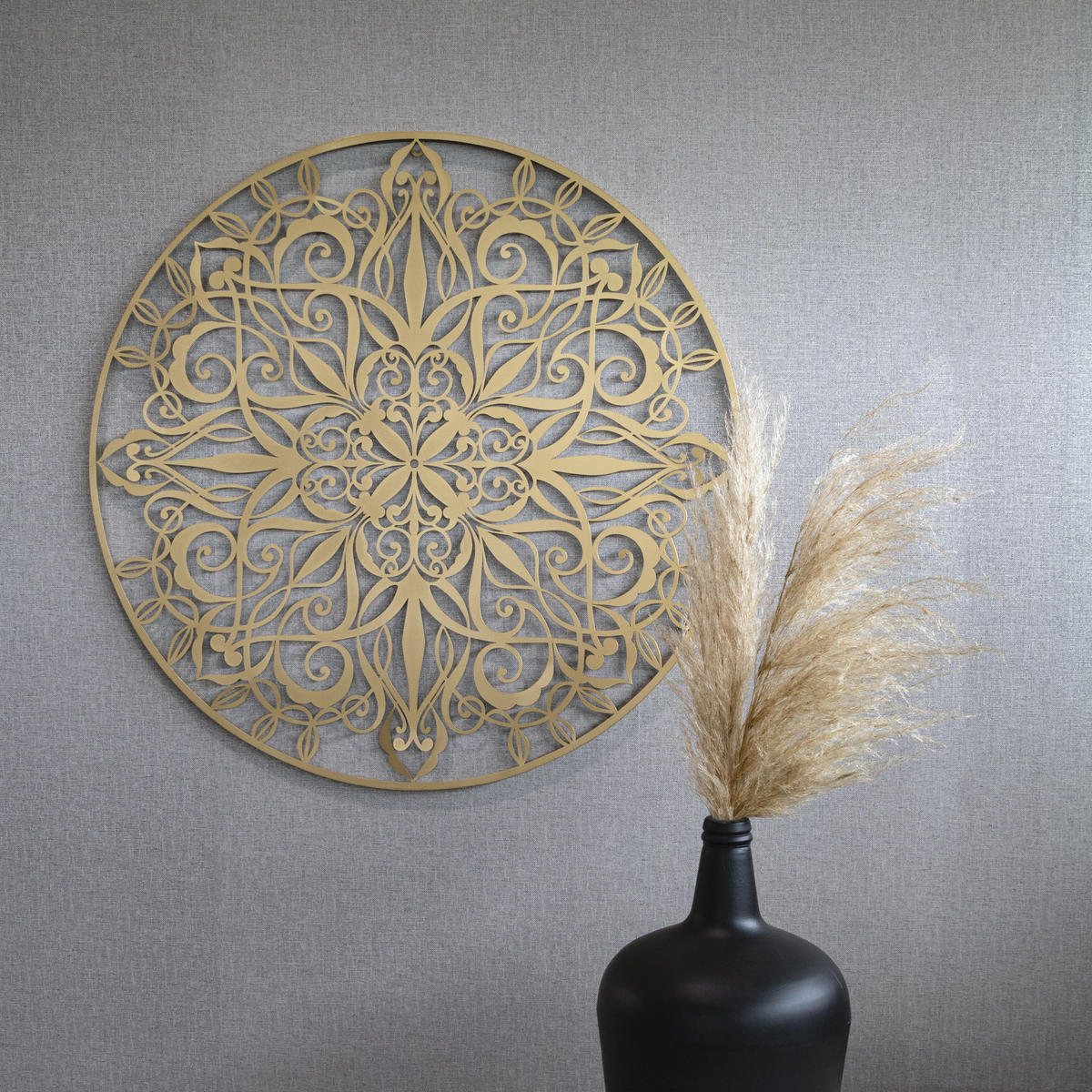 METALLKUNST - Luxus Mandala Gold - Goldfarben, Metall (80/80/80cm) - Art for the Home