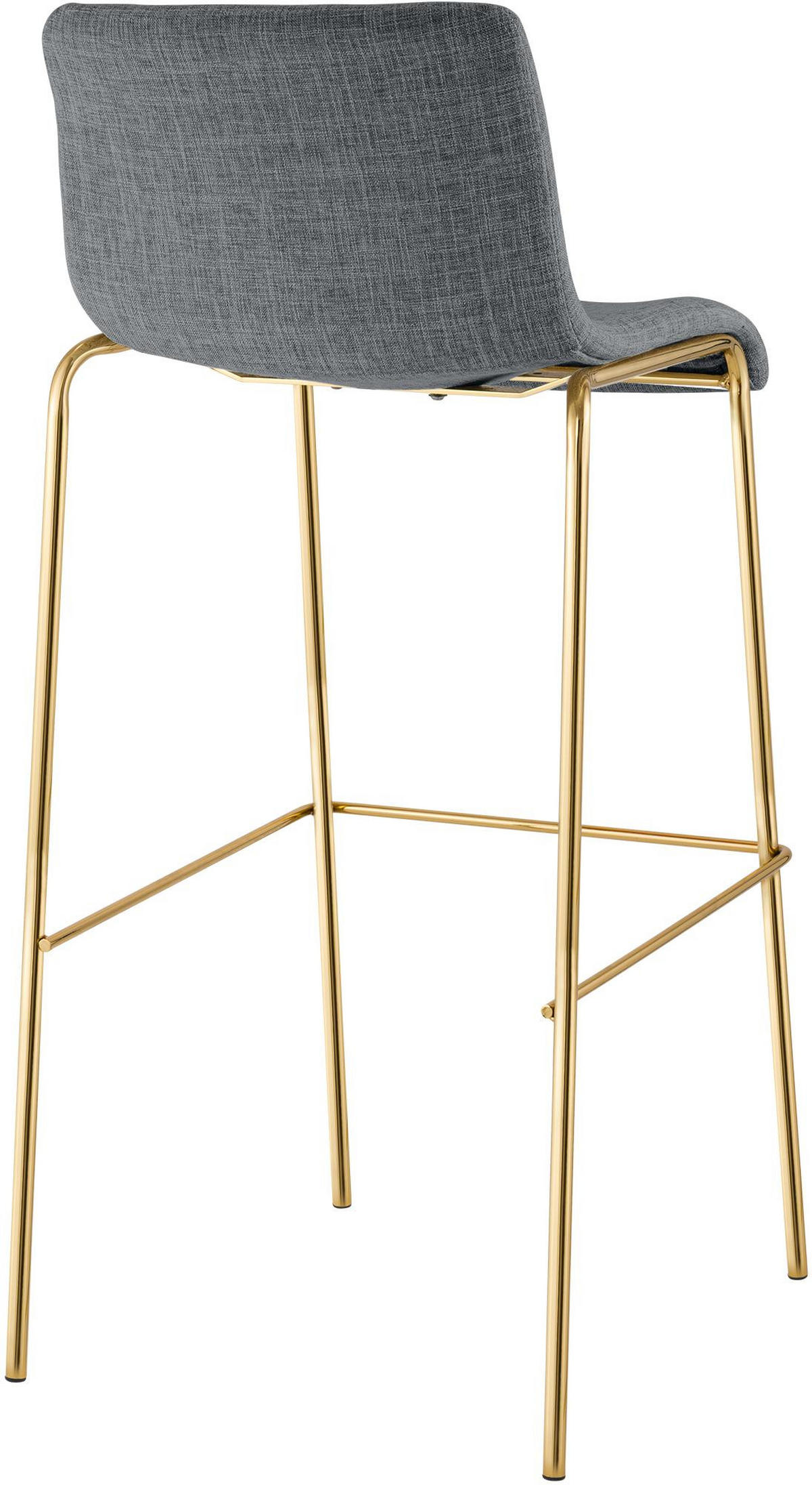 BARHOCKER Stoff Hellgrau - Goldfarben/Hellgrau, Textil/Metall (43/100/48cm) - CLP