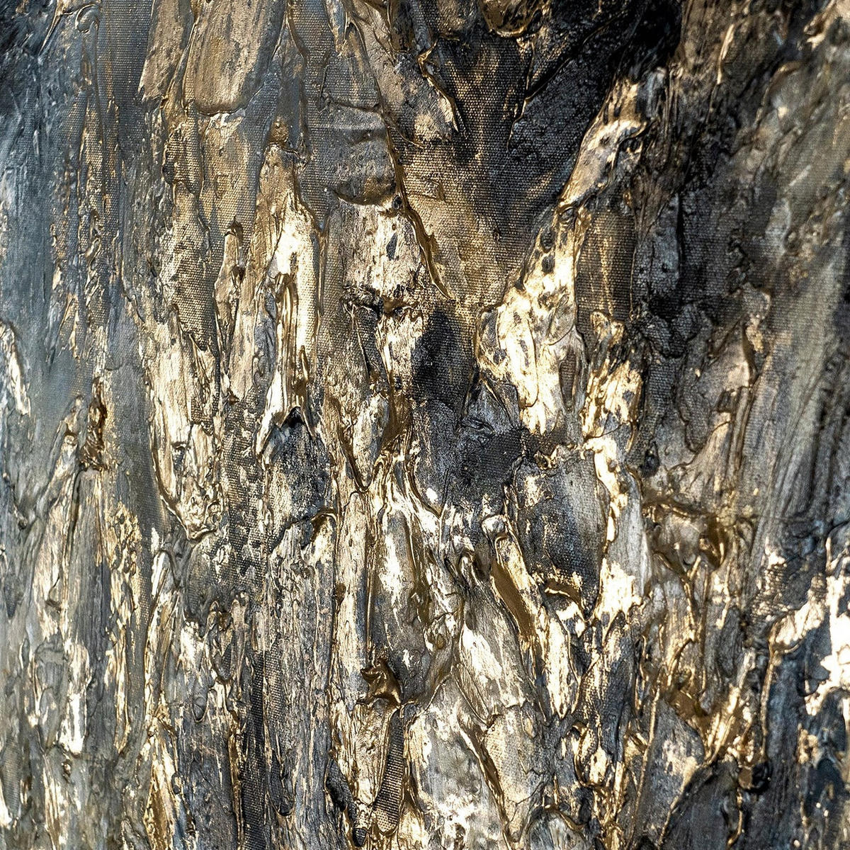 GEMÄLDE Azurblau Schattenfugenrahmen Schwarz-Gold 120x80 cm - Schwarz Hochglanz, Holz (120/80cm) - YS-art gallery