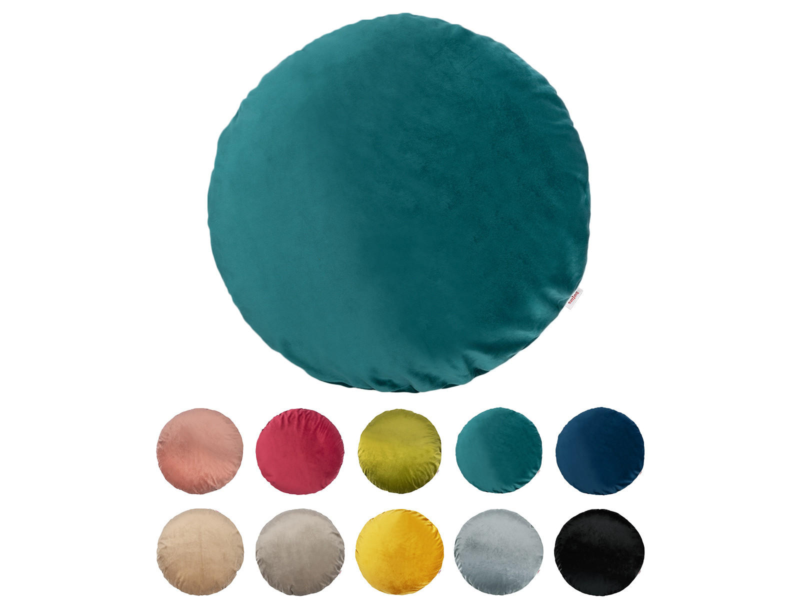 KISSENHÜLLE Rund Samt&Sonders petrol 80 cm Ø - Petrol, Textil (80/80cm) - beties Heimtextil