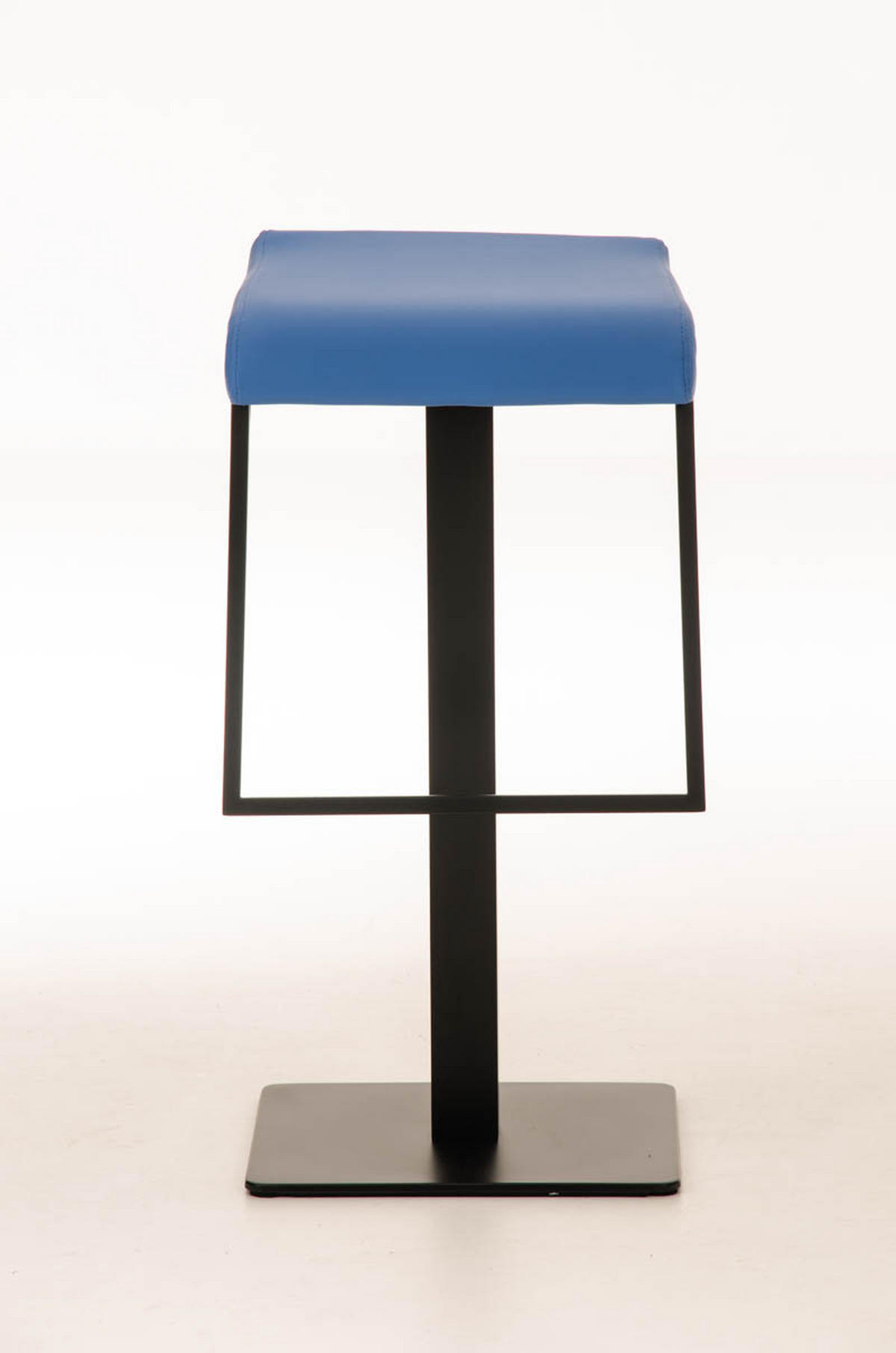 BARHOCKER Lederlook blau - Blau/Schwarz, Textil/Metall (39/78/42cm) - CLP