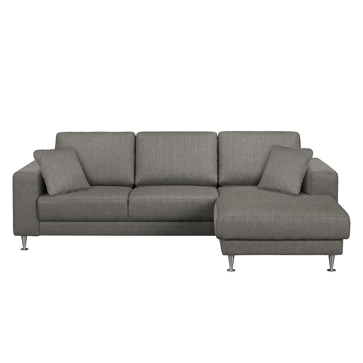 ECKSOFA mit Longchair - Strukturstoff - Fango, Textil (235/150cm) - home24