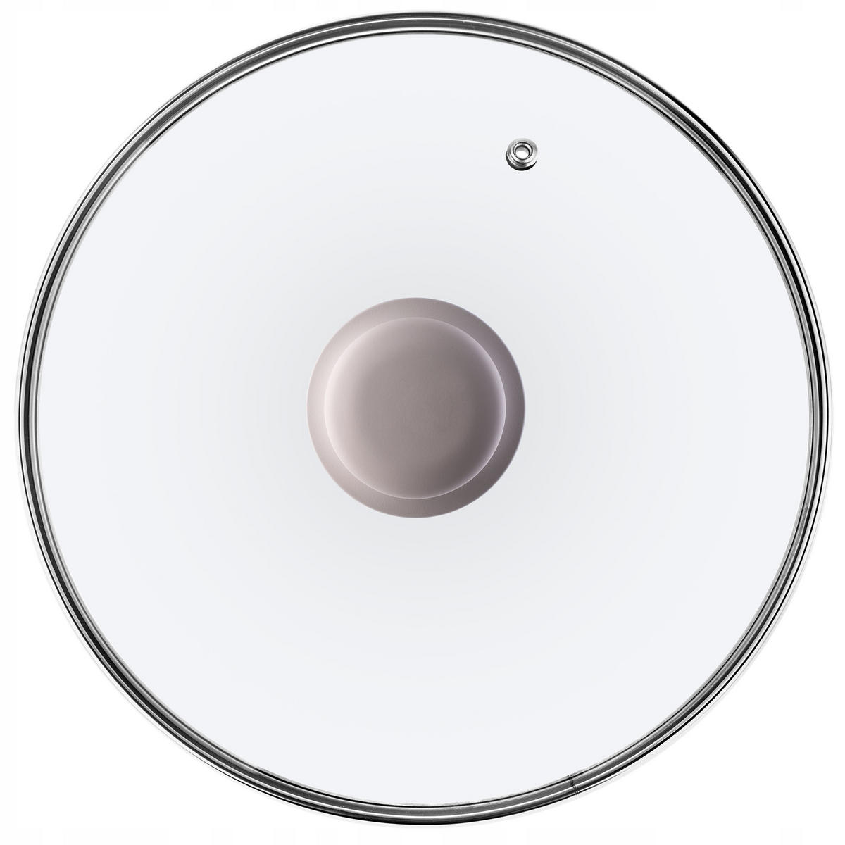 DECKEL mit Beige Silikongriff, 22 cm - Transparent, Glas (22cm) - KADAX