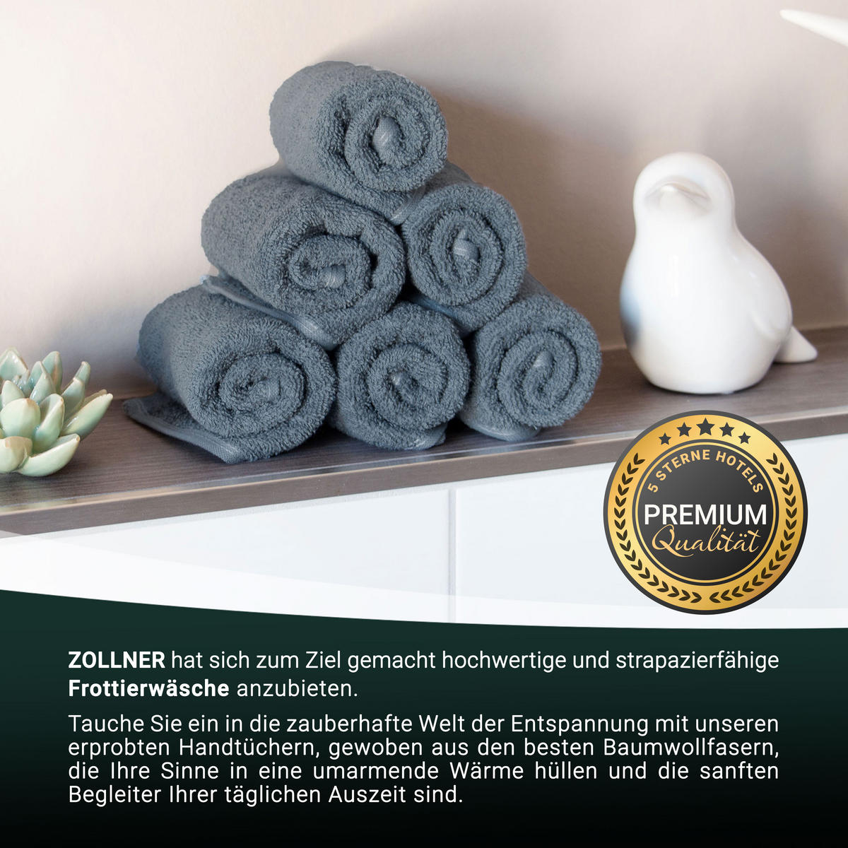 GÄSTETÜCHER, 10er-Set, 30x50 cm, 100% Baumwolle, Grau - Grau, Textil (30/50cm) - Zollner