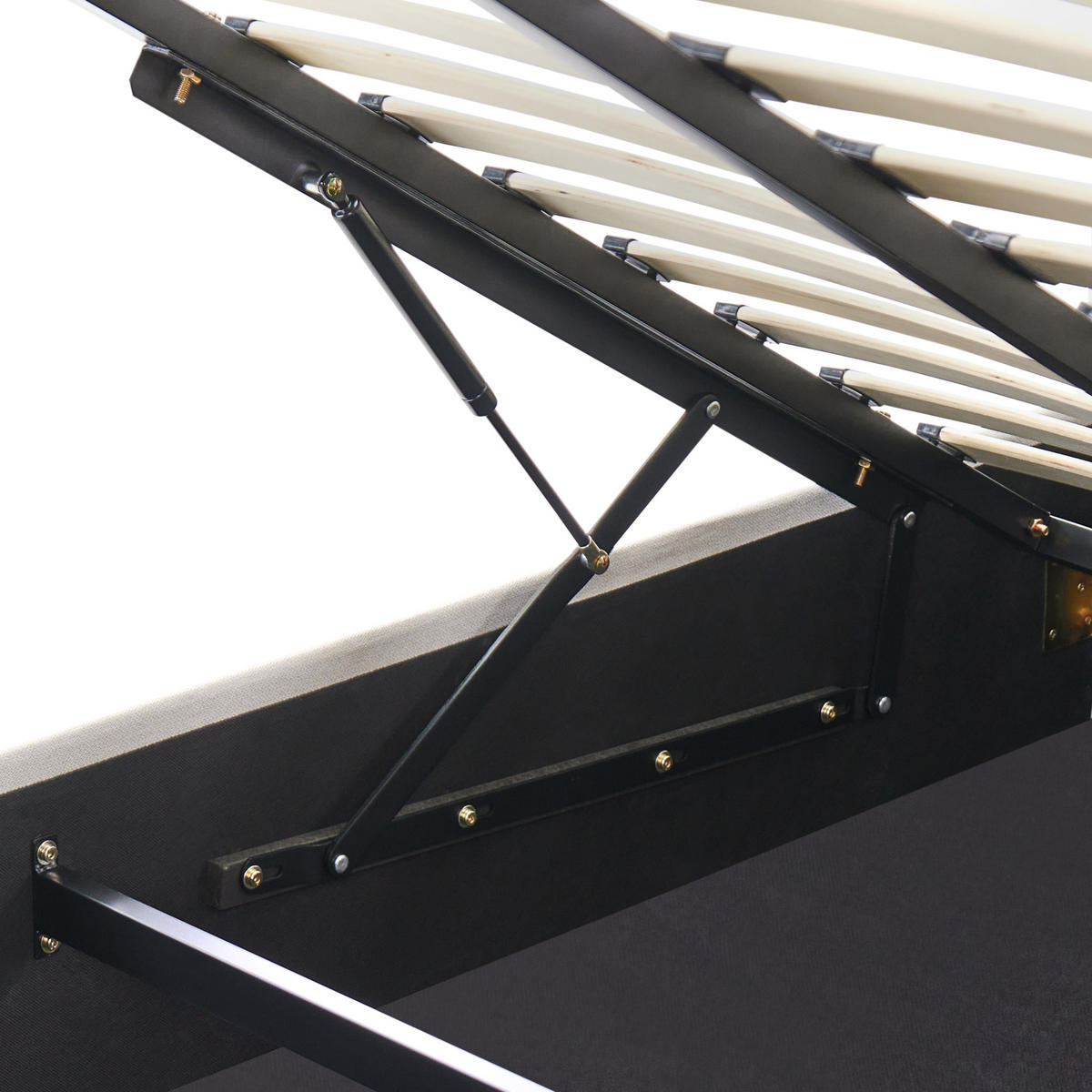 BETT mit Stauraum 160/200 cm Stoff Cremeweiß Challans - Creme, Textil (160/200cm) - Beliani
