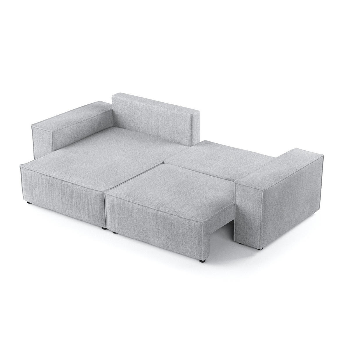 ROHOVÁ SEDAČKA CAVO, textil, Světle šedá - černá/světle šedá, dřevo/kompozitní dřevo (255/148cm) - AltaBeds