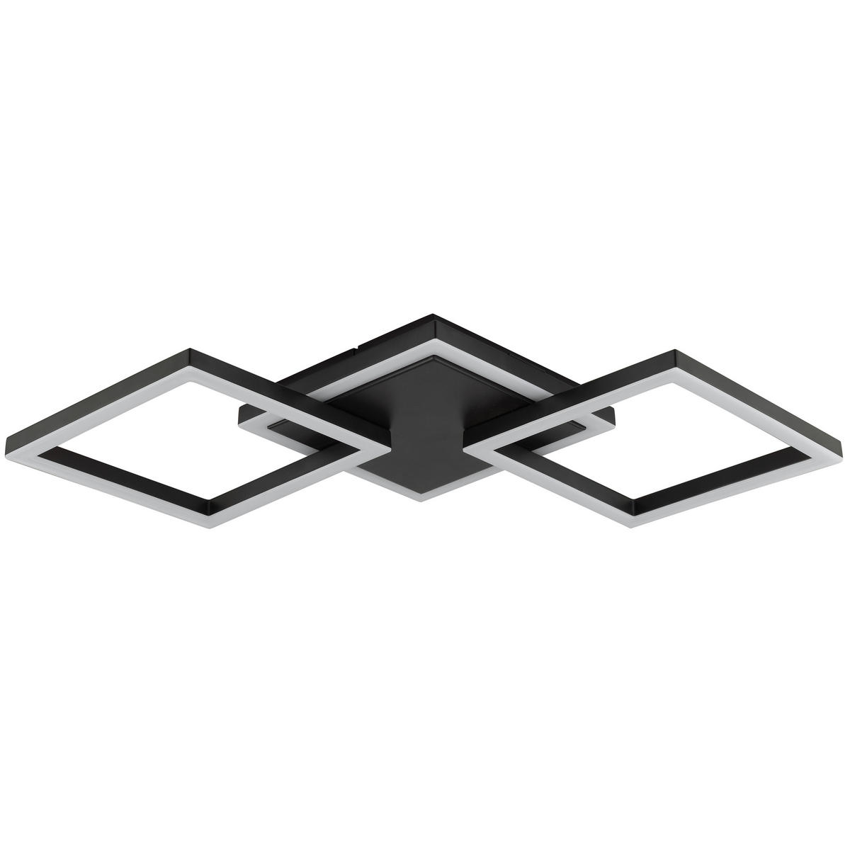 LED DECKENLEUCHTE Jorvic Schwarz 28/61,5/5 cm - Schwarz, Kunststoff (28/61.5/5cm) - Brilliant