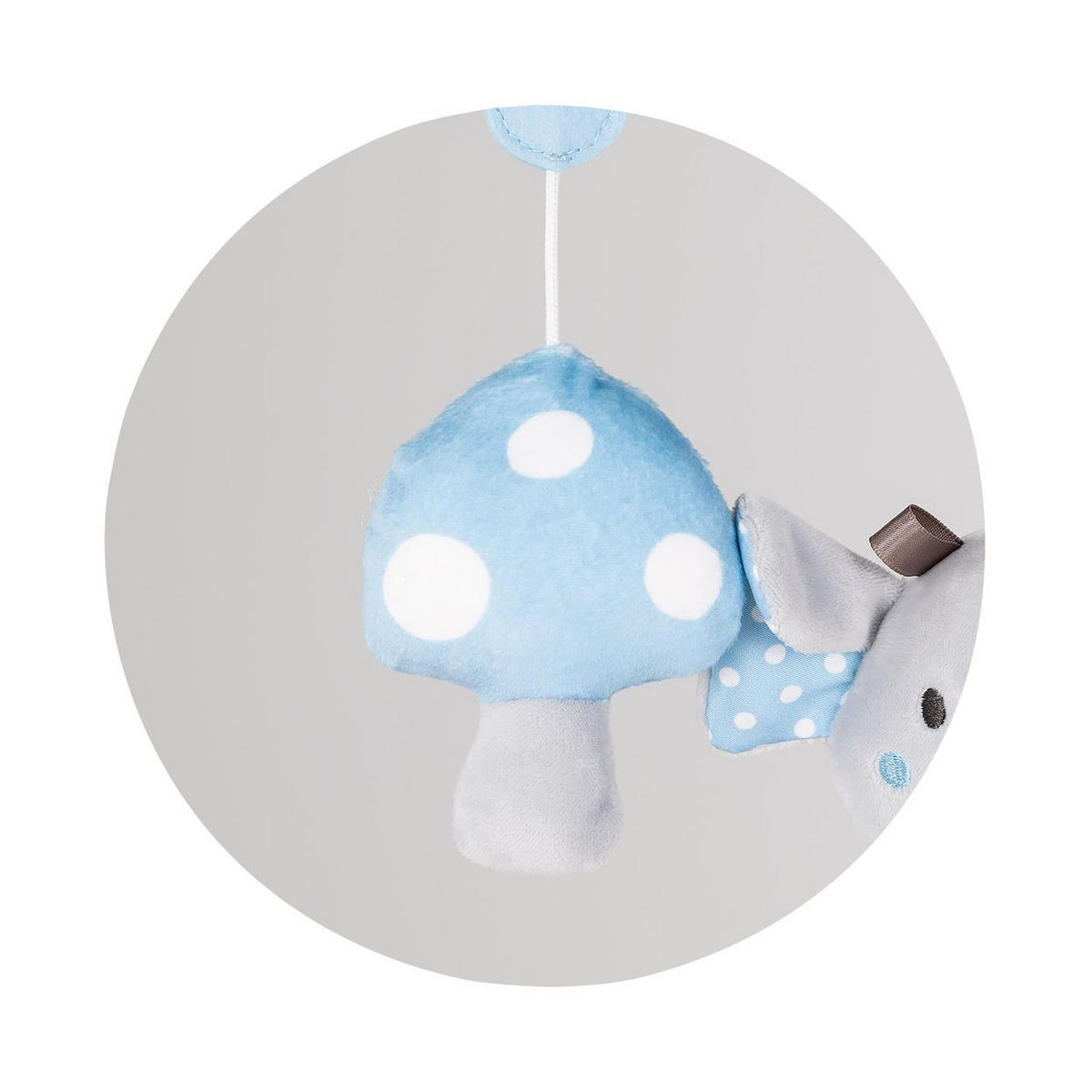 MUSIKMOBILE happy Elefant blau 360° Drehung, 35 Melodien, Plüschtiere, ab Geburt, Plüschfiguren - Blau, Kunststoff (38/61/22cm) - Chipolino