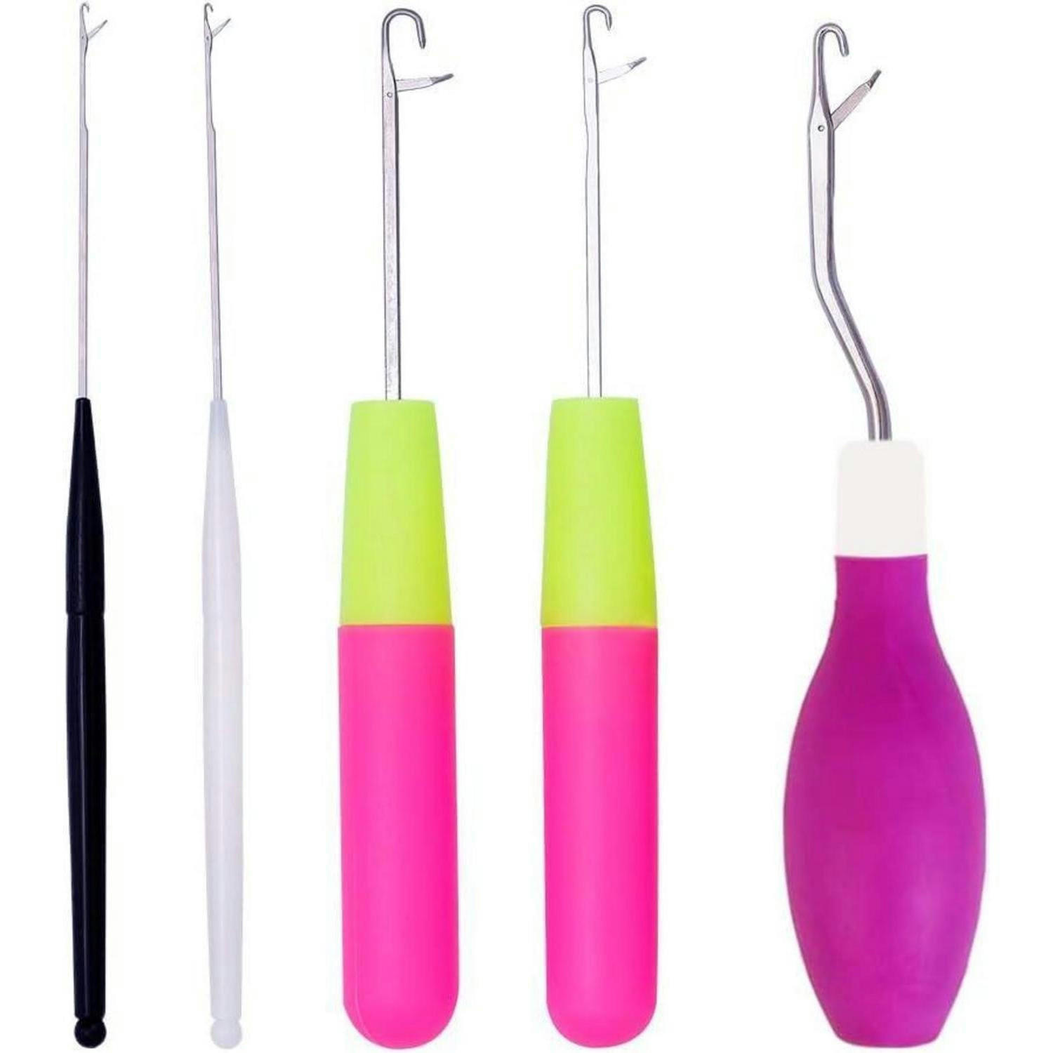 HÄKELNADEL Set 5-teilig für Haarverlängerung und Teppichherstellung - Multicolor, Metall (1/1/16.5cm)