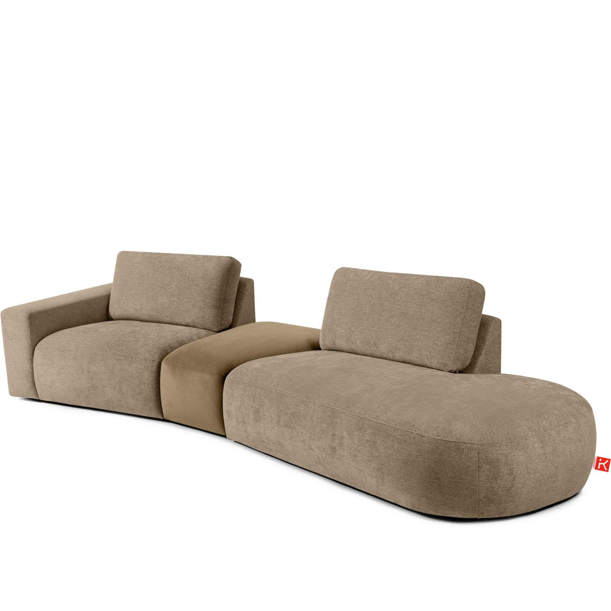 4-SITZER ECKSOFA ZUCCO Chenille rechts, Beige - Beige, Textil (350/84/105cm) - KONSIMO®