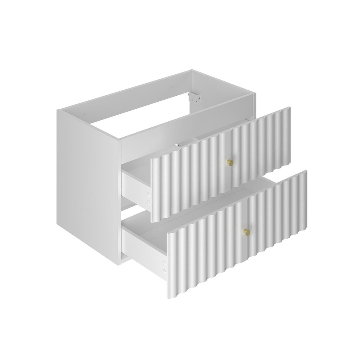 BADMÖBEL Izae 2er-Set Weiß - Weiß, Holzwerkstoff (80.6/52.2/46.5cm) - Petits-meubles