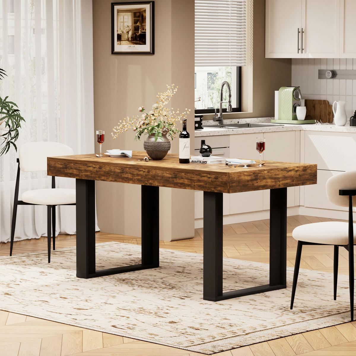 ESSTISCH ausziehbar 120-160/80/76 cm im Retro-Stil DE-39971 Rustikal-Braun - Braun, Holzwerkstoff (75/120/75cm) - ComfortXL