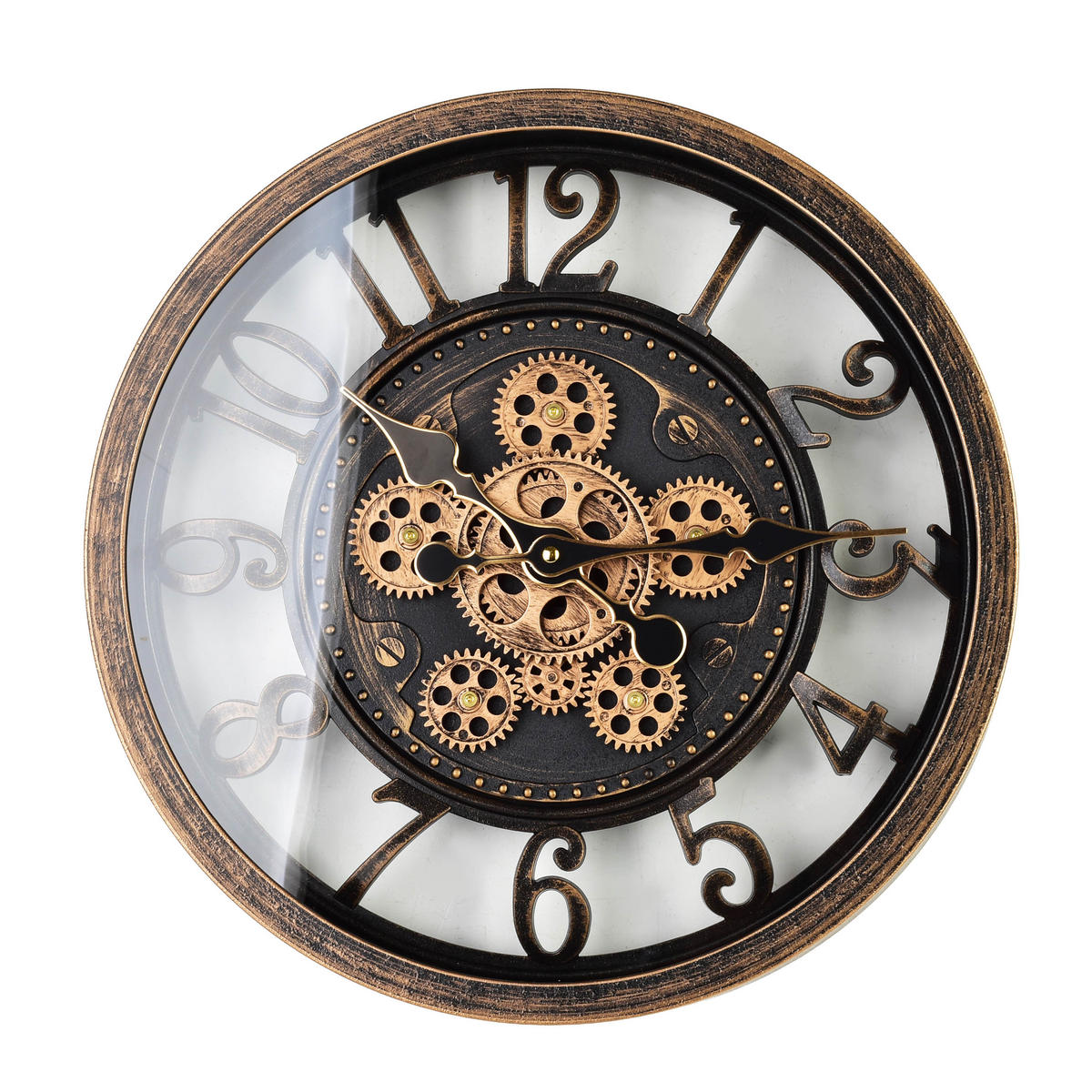 WANDUHR Ramsey Schwarz 40/7/40 cm Kunstoff - Schwarz, Kunststoff (40/40/7cm) - Mondex