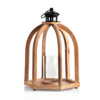 LATERNE Lokke Beige 29x25,5x41,5 cm Holz - Beige, Holz (25.5/41.5/29cm) - Mondex
