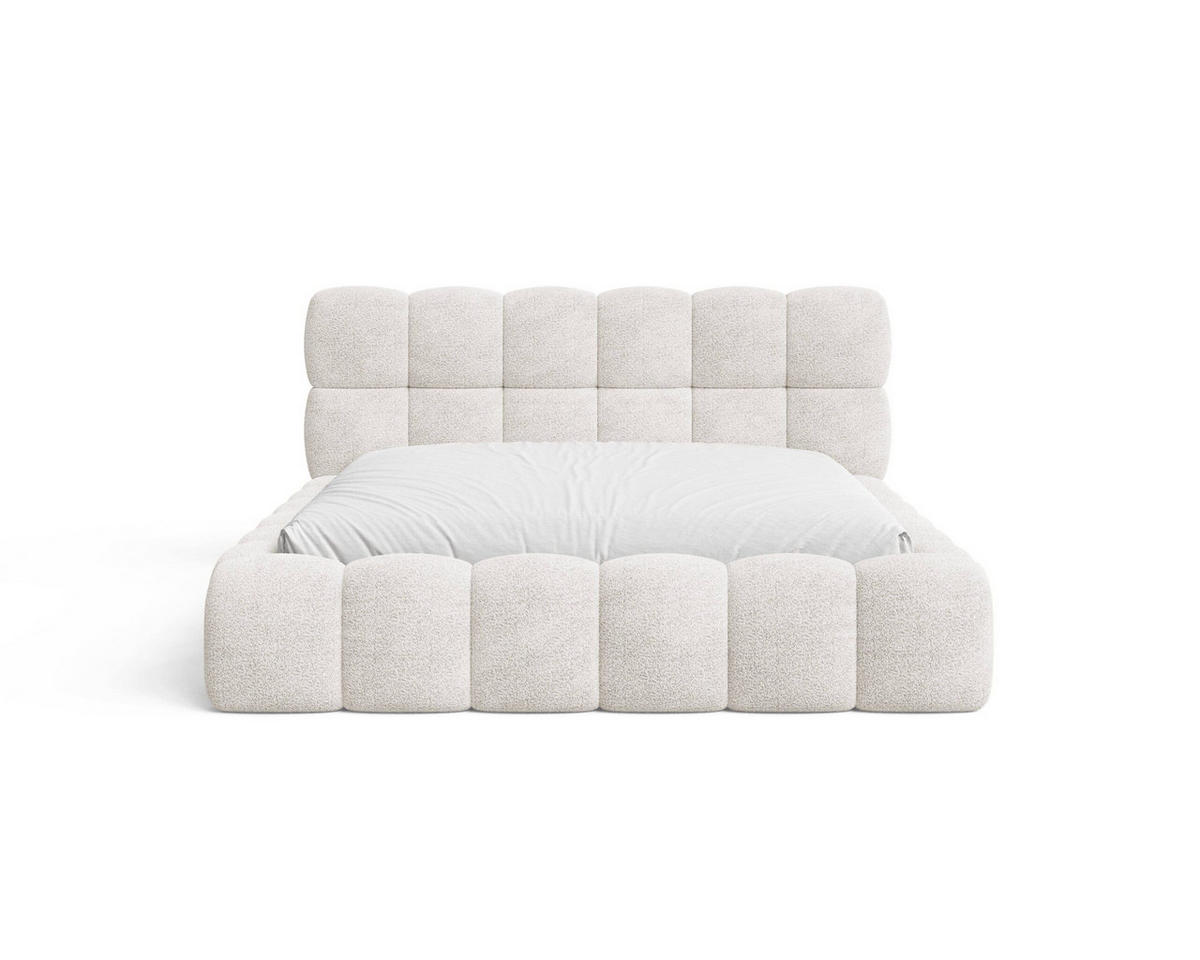 POLSTERBETT - Bett 19 - 140x200 - Elfenbein (Arena 01) - Creme, Holzwerkstoff/Textil (140/200cm) - Möblo