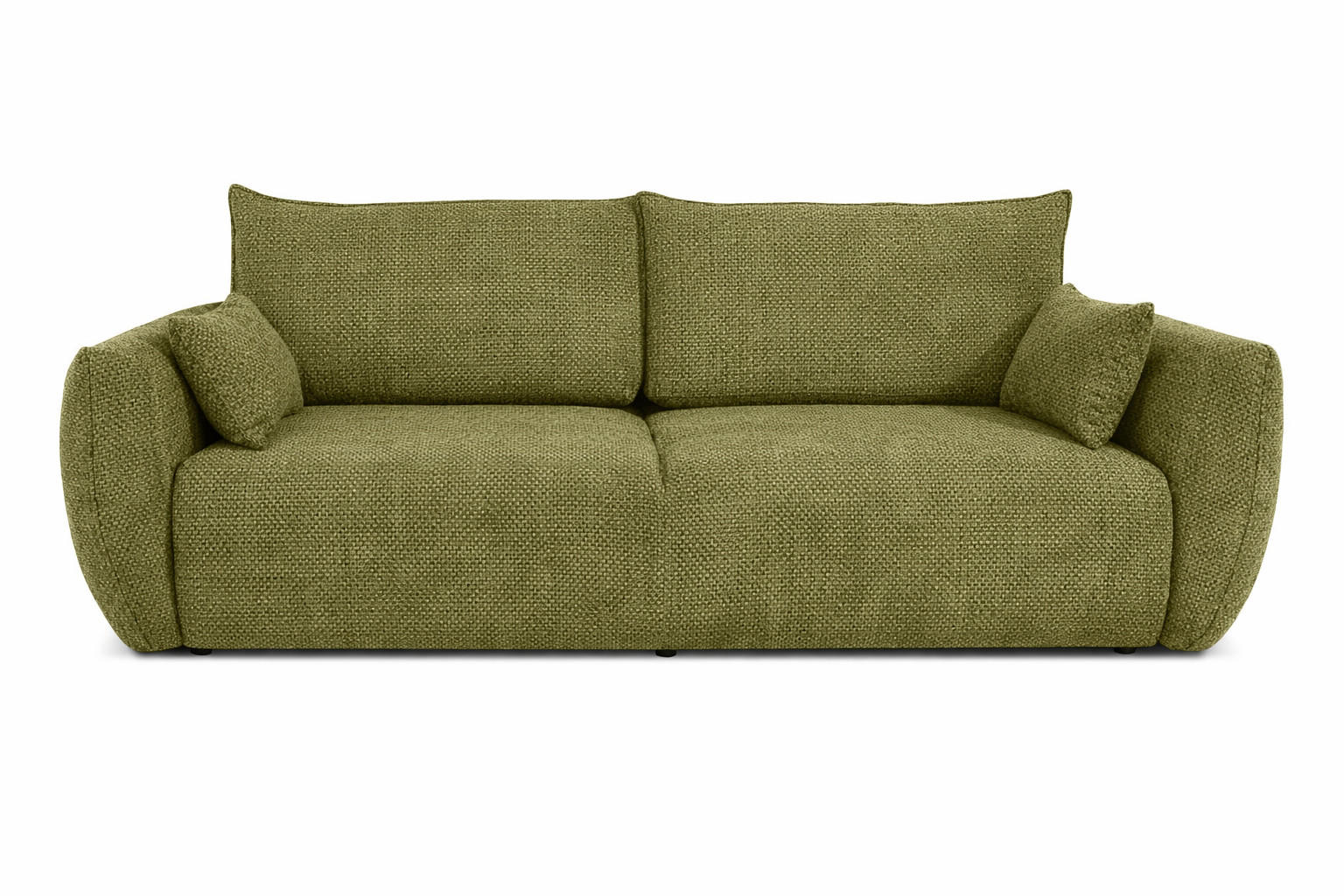SOFA Mit Schlaffunktion Und Bettkasten, Chenille-Stoff Flow, Olive, Zephira - Olivgrün, Holz (238/87/140cm) - Kaiser Möbel